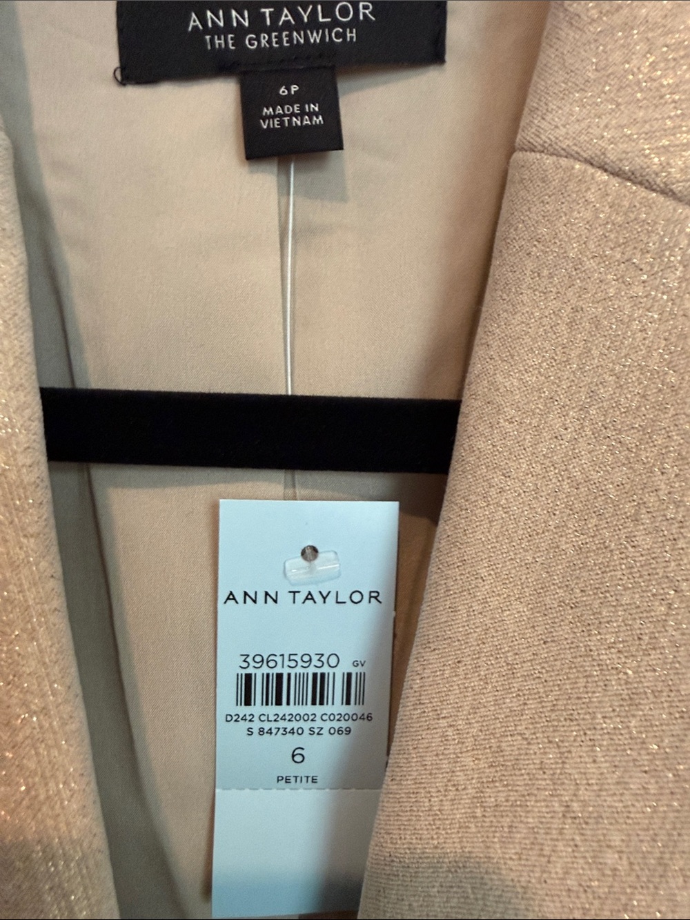 Ann Taylor Metallic Gold Blazer Jacket - Picture 2 of 4